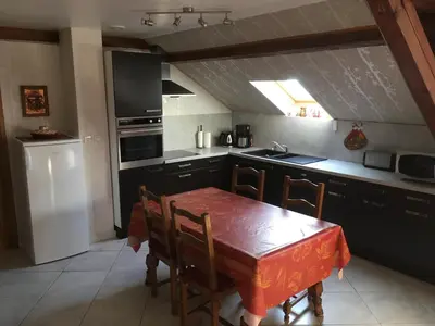 Cuisine ou kitchenette dans l'établissement Gite du Château