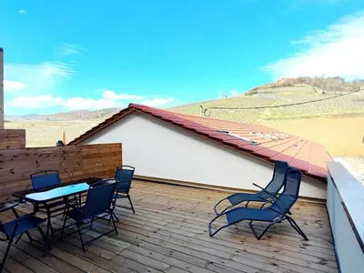 Balcon ou terrasse dans l'établissement Vue splendide au coeur des vignes