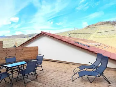 Vue générale sur la montagne ou vue sur la montagne depuis l'appartement