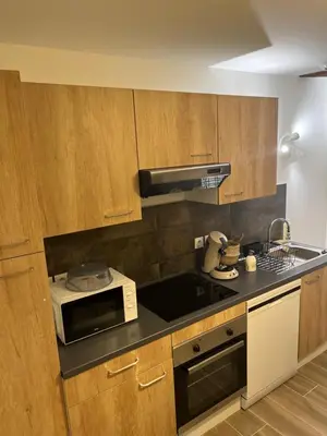 Cuisine ou kitchenette dans l'établissement Gite Le Clos Doré à Beblenheim Parking privé