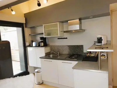 Cuisine ou kitchenette dans l'établissement STUDIO TERRASSE