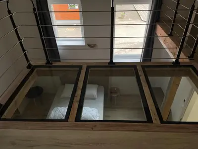 Salle de bains dans l'établissement Les gîtes de la bergerie