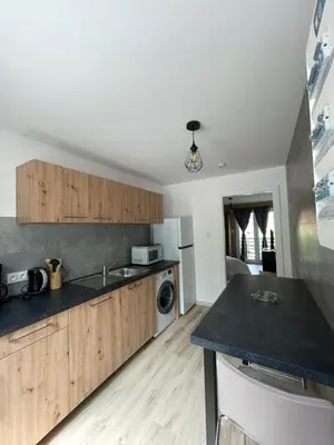 Cuisine ou kitchenette dans l'établissement Les gîtes de la bergerie
