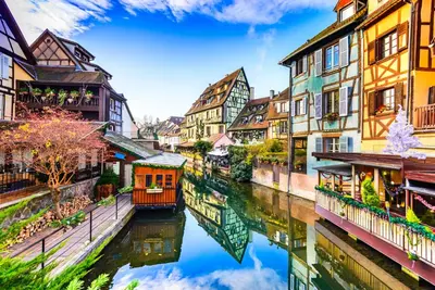 Vue générale sur Colmar ou vue de la ville depuis la maison de vacances