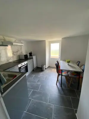 Cuisine ou kitchenette dans l'établissement Gîte au bord d’une rivière !