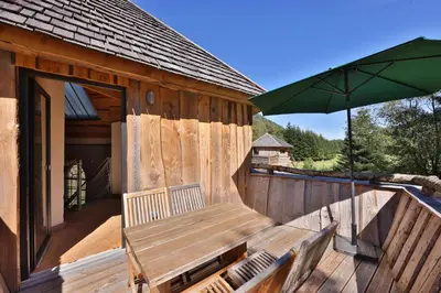 Balcon ou terrasse dans l'établissement ESCALE CAB'ÂNE