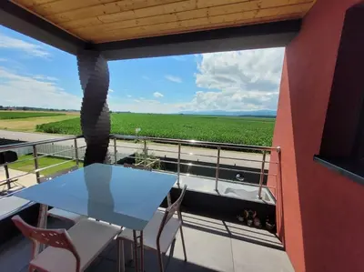 Balcon ou terrasse dans l'établissement Cocon zen et confortable à proximité de Colmar