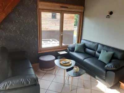 Coin salon dans l'établissement Grand Appartement à Gerardmer