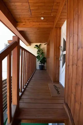 Balcon ou terrasse dans l'établissement Gîte Les Lavandières