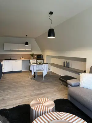 Cuisine ou kitchenette dans l'établissement Appartements de Manon au cœur des vignes