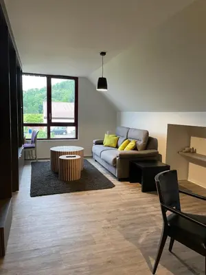 Coin salon dans l'établissement Appartements de Manon au cœur des vignes