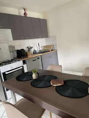 Cuisine ou kitchenette dans l'établissement Joli appartement avec place de parking Privé