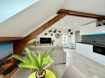 Cuisine ou kitchenette dans l'établissement Natural Suite - Proche Gare - 4P