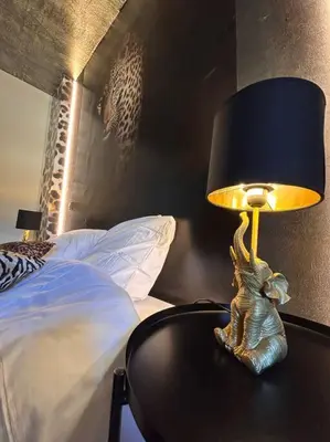 Un ou plusieurs lits dans un hébergement de l'établissement Esprit AFRICA, SPA et SAUNA de luxe