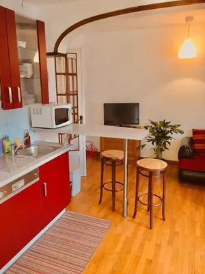 Cuisine ou kitchenette dans l'établissement Gîte City Relax, entre nature et centre-ville