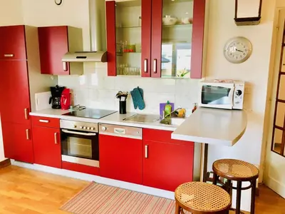 Cuisine ou kitchenette dans l'établissement Gîte City Relax, entre nature et centre-ville