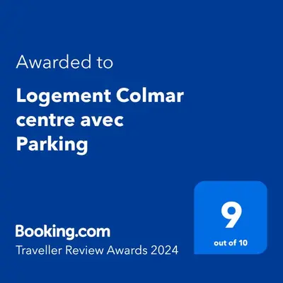 Certificat, récompense, panneau ou autre document affiché dans l'établissement Logement Colmar centre avec Parking