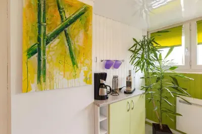 Cuisine ou kitchenette dans l'établissement Cigogne et Bretzel