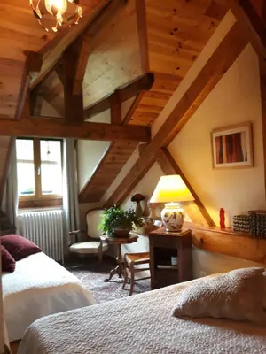 Un ou plusieurs lits dans un hébergement de l'établissement La grange à Léon