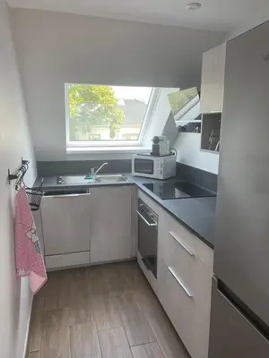 Cuisine ou kitchenette dans l'établissement A l'ombre du figuier