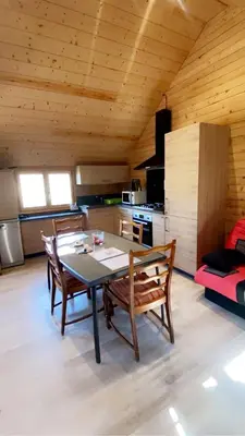 Cuisine ou kitchenette dans l'établissement Nid de nature