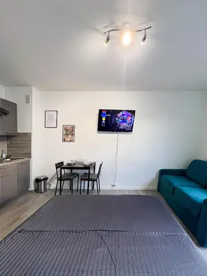 Cuisine ou kitchenette dans l'établissement Studio Le Maréchal - Près frontière et Netflix