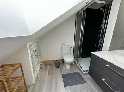 Salle de bains dans l'établissement Appart chez Aurore et Jérôme La Bresse Centre Garage Wifi