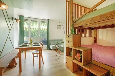 Un ou plusieurs lits dans un hébergement de l'établissement L'Epicéa - Appartement vue montagne