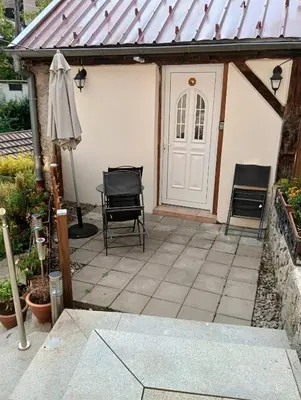 Terrasse ou espace extérieur de l'établissement Charmant studio au calme à Murbach vue jardin, parking & Wi-Fi gratuit