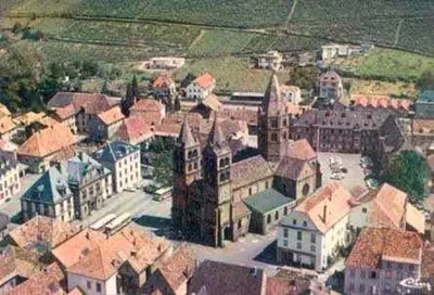 Vue générale sur Guebwiller ou vue de la ville depuis l'appartement