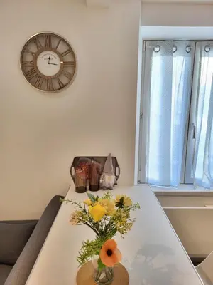 Coin salon dans l'établissement Appartement avec terrasse entre vignes, balades, Alsace