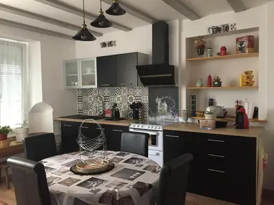 Cuisine ou kitchenette dans l'établissement Appartement ravissant en bordure du Doubs