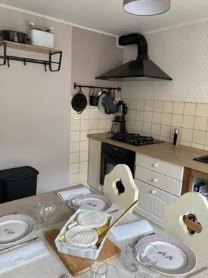Cuisine ou kitchenette dans l'établissement La Bresse, 50 m du centre ville, appartement 4-6 personnes