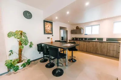 Cuisine ou kitchenette dans l'établissement Grand appartement rez de jardin