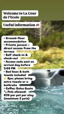 Plan de l'établissement Cour ancienne école avec Jacuzzi privé