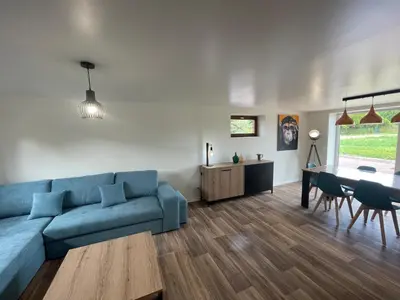 Coin salon dans l'établissement Gîte Centre Alsace proche d’Europa Park