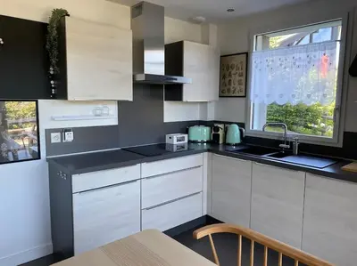 Cuisine ou kitchenette dans l'établissement Appartement Gérardmer