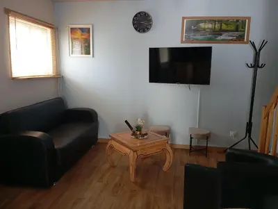 Télévision ou salle de divertissement dans l'établissement Maison de ville avec jardin-Rêve à Rixheim!