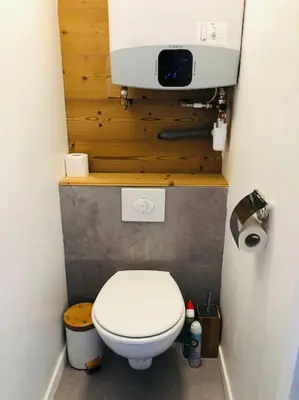 Salle de bains dans l'établissement Le Darou Bressaud