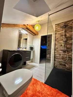 Salle de bains dans l'établissement loft 100m2 confort+. Chez Cédric et Jeza