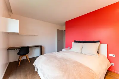 Un ou plusieurs lits dans un hébergement de l'établissement La Sublime villa avec piscine