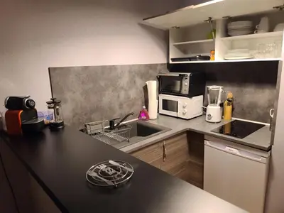 Cuisine ou kitchenette dans l'établissement Magnifique Studio 26m2