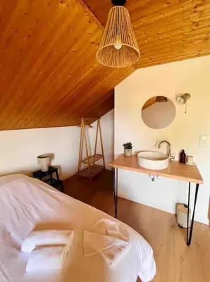 Un ou plusieurs lits dans un hébergement de l'établissement Chalet Alto