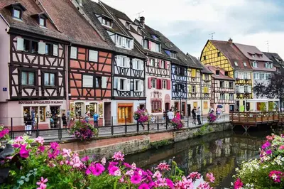Vue générale sur Turckheim ou vue de la ville depuis l'appartement