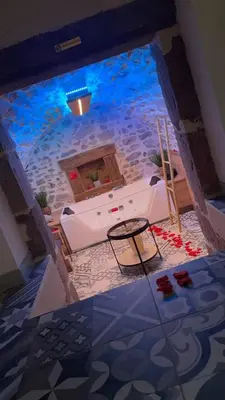Coin salon dans l'établissement Gîte la ruelle