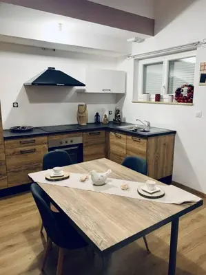 Cuisine ou kitchenette dans l'établissement Gîte Cosy au cœur de l'Alsace