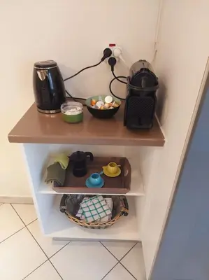 Cuisine ou kitchenette dans l'établissement Le Turenne, centre-ville Belfort