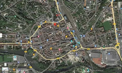 Vue générale sur Montbéliard ou vue de la ville depuis l'appartement