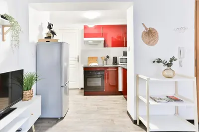 Cuisine ou kitchenette dans l'établissement Au nid des remparts à Eguisheim