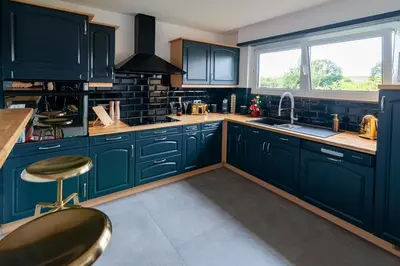 Cuisine ou kitchenette dans l'établissement Gîte au coeur de l'Alsace Maison Gatsby